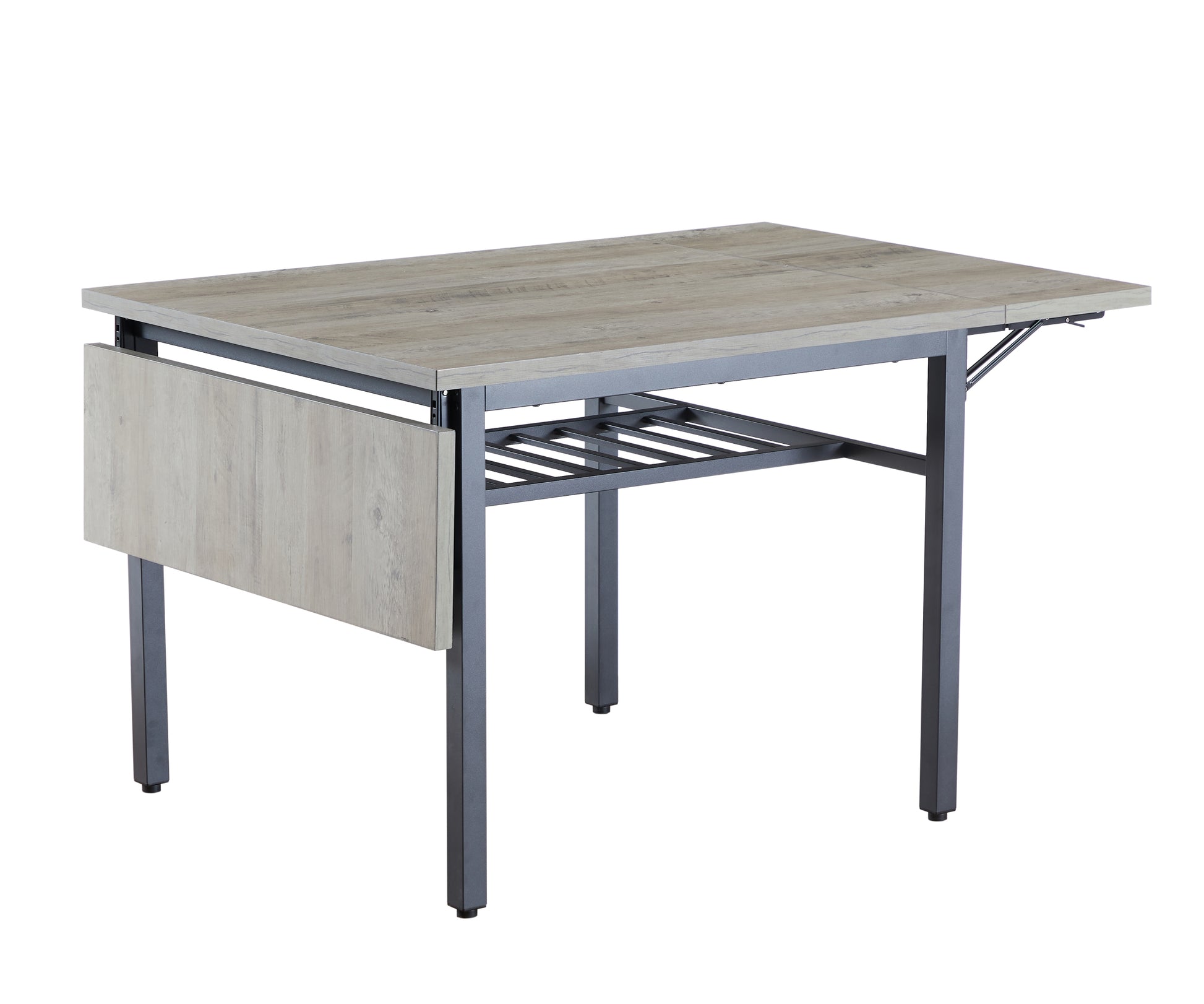 Folding Dining Table, 1.2 Inches Thick Table Top, For Dining Room, Living Room, Grey, 63.2'' L X 35.5'' W X 30.5'' H. Grey Particle Board