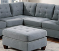 Modular Sectional 6Pc Set Living Room Furniture Corner Sectional Tufted Nail Heads Couch Gray Linen Like Fabric 3X Corner Wedge 2X Armless Chairs And 1X Ottoman Gray Primary Living Space Tufted Back Contemporary,Modern Modular Fabric 6 Seat