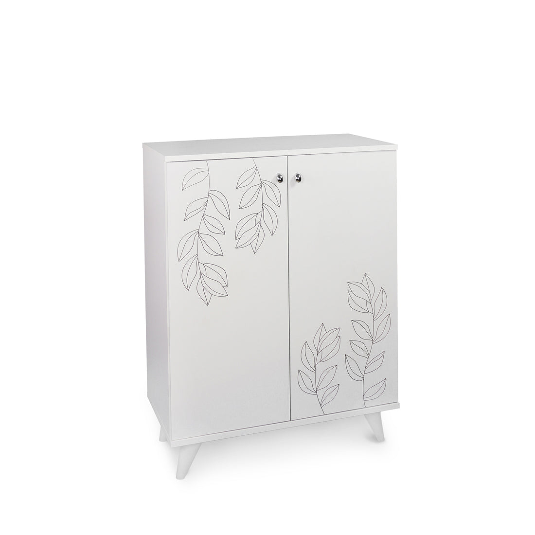 Valeria Wood Base Shoe Cabinet White Wood