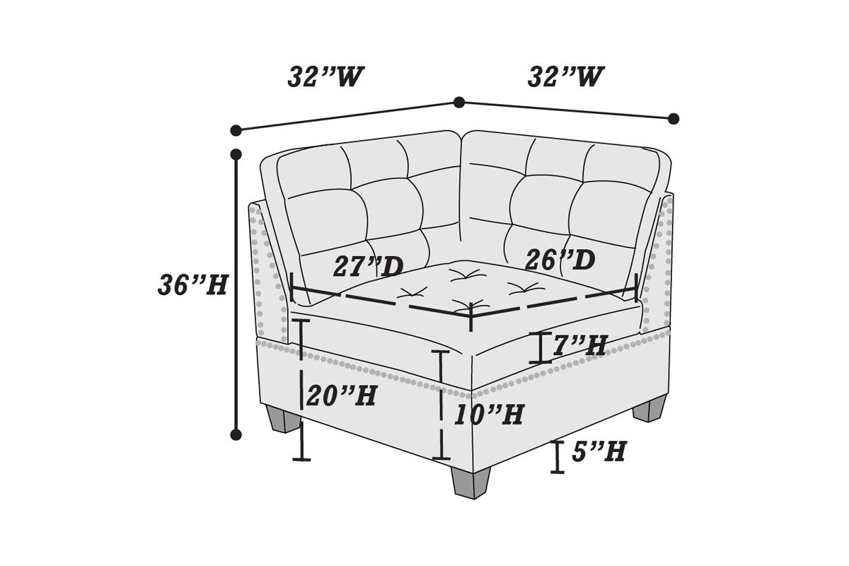 Modular Sofa Set 6Pc Set Living Room Furniture Sofa Loveseat Tufted Couch Nail Heads Black Coffee Linen Like Fabric 4X Corner Wedge 1X Armless Chair And 1X Ottoman Coffee Wood Primary Living Space Cushion Back Contemporary,Modern Modular Fabric 6 Seat