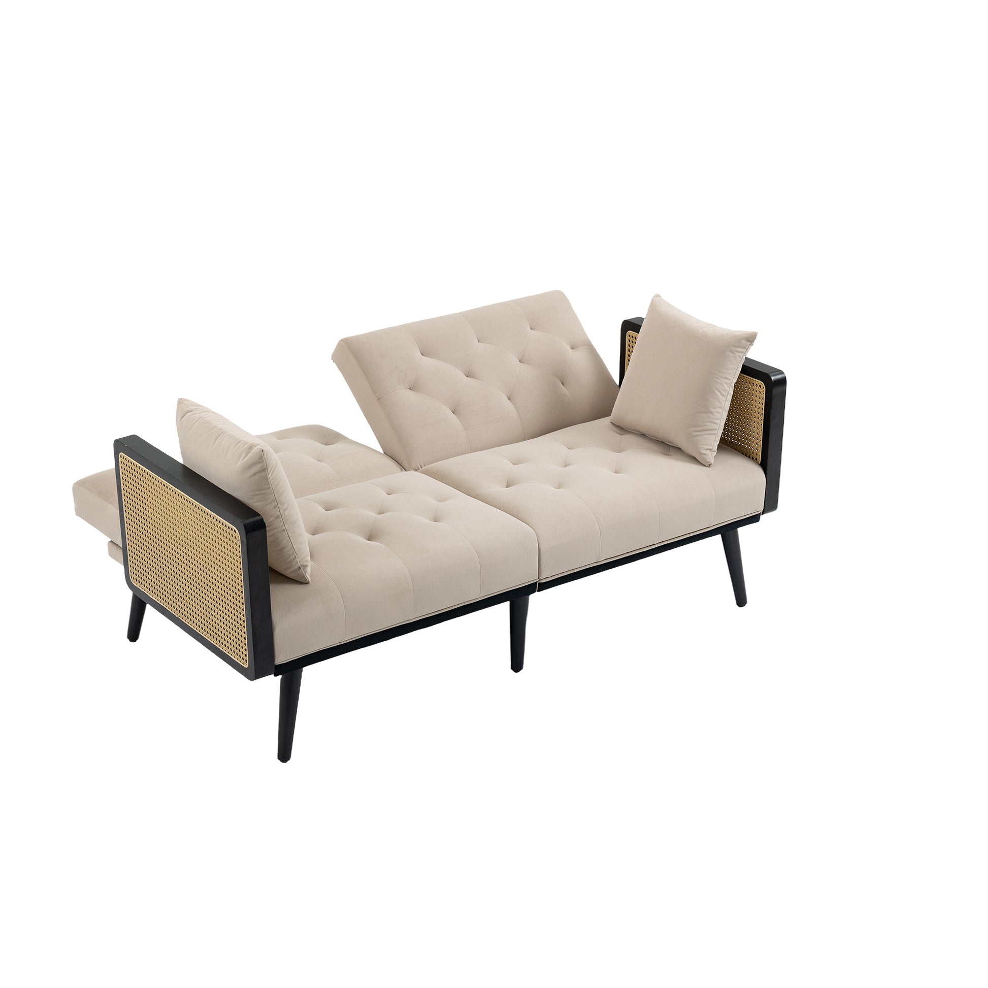 Coolmore Velvet Sofaaccent Sofa .Seat Sofa With Metal Feet Beige Primary Living Space Modern Foam Velvet