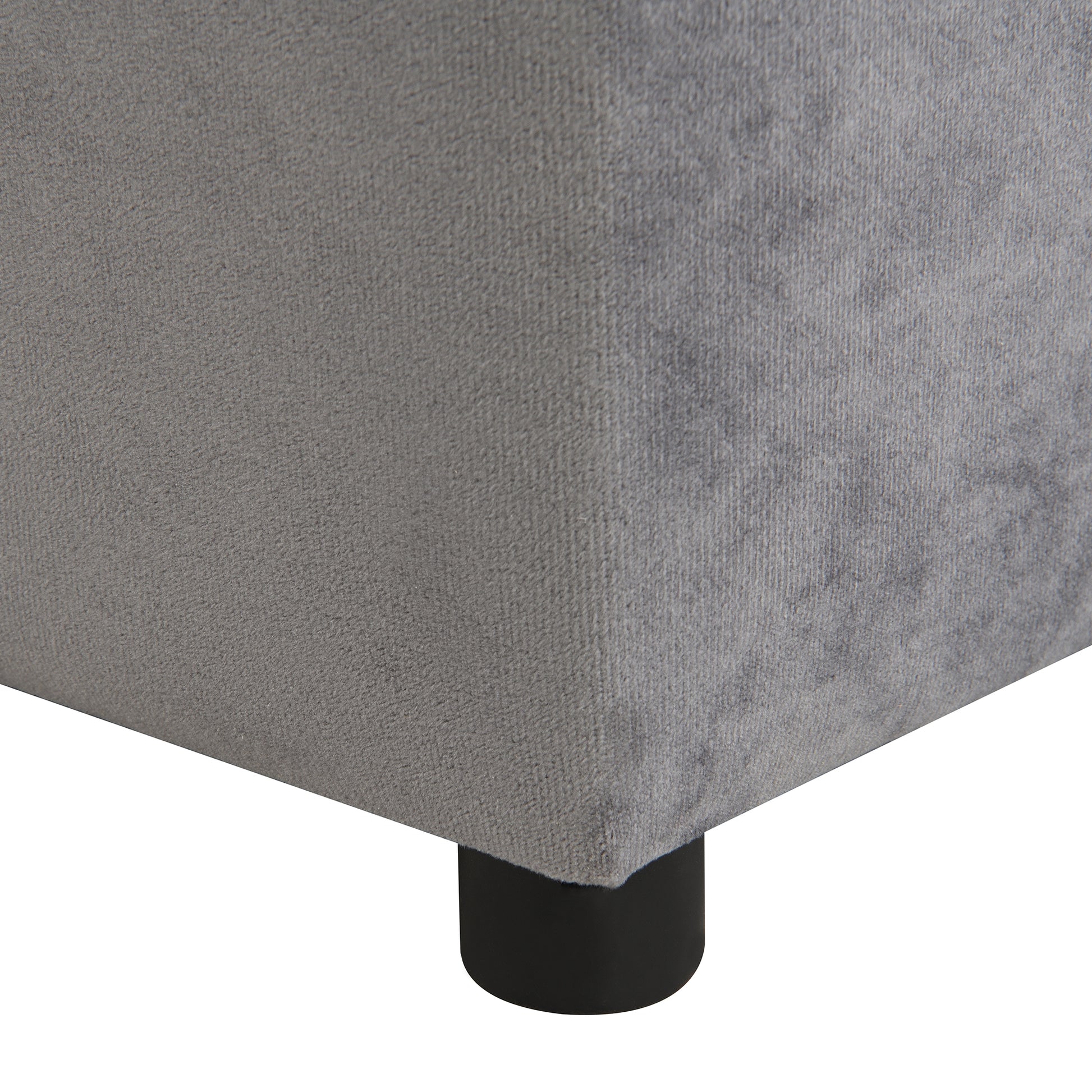 Kids Chair, Kids Upholstered Couch With Ottoman Dark Gray Velvet