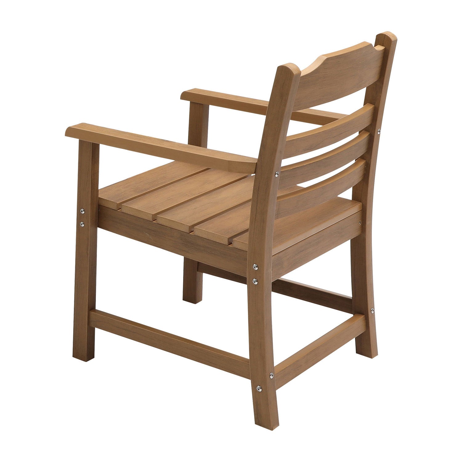 Patio Dining Chair with Armset Set of 2, HIPS light teak-hdpe