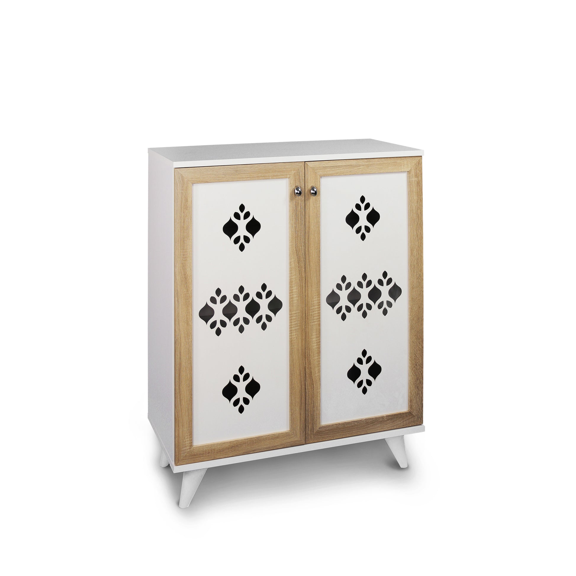 Karina Wood Base Shoe Cabinet Cream Wood