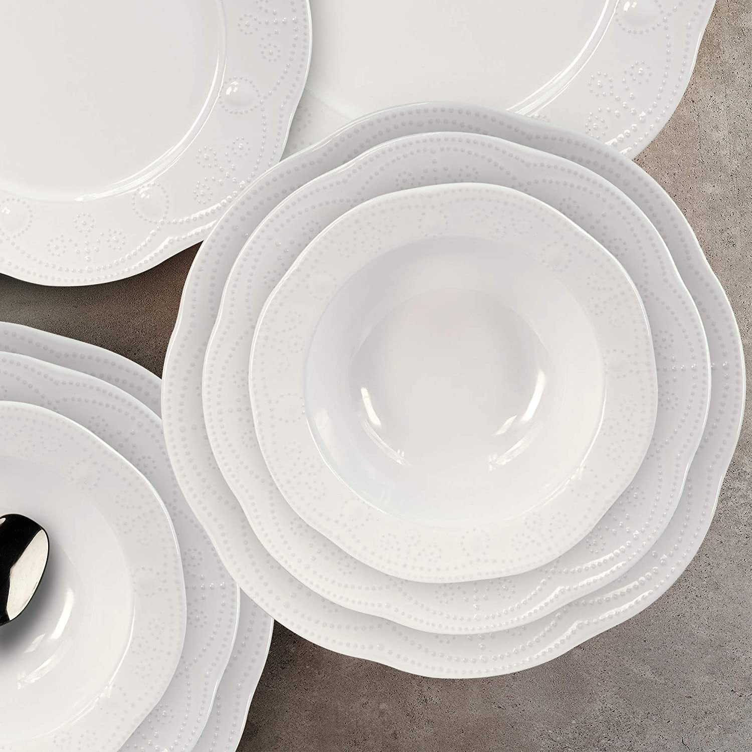 Fulya 12 Pieces Dinnerware Set white-porcelain