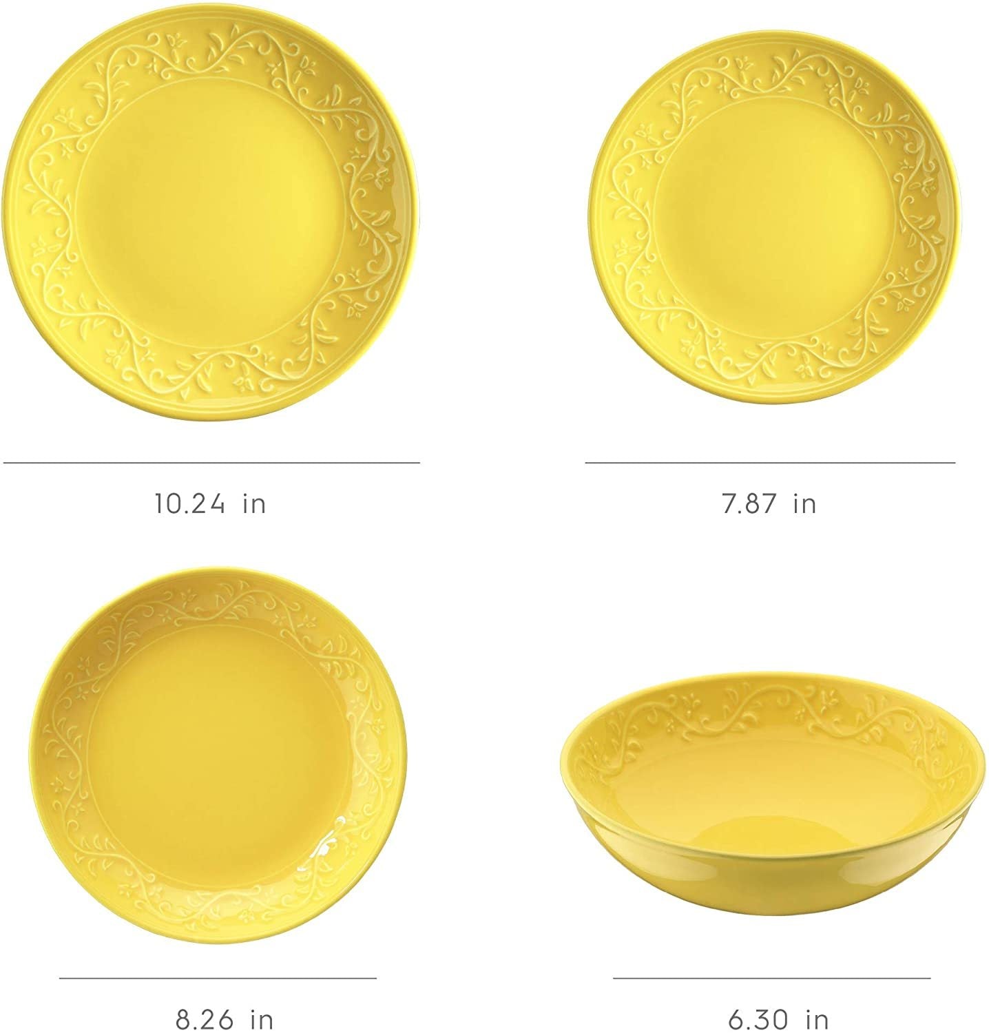 Fulya 16 Pieces Dinnerware Set yellow-porcelain
