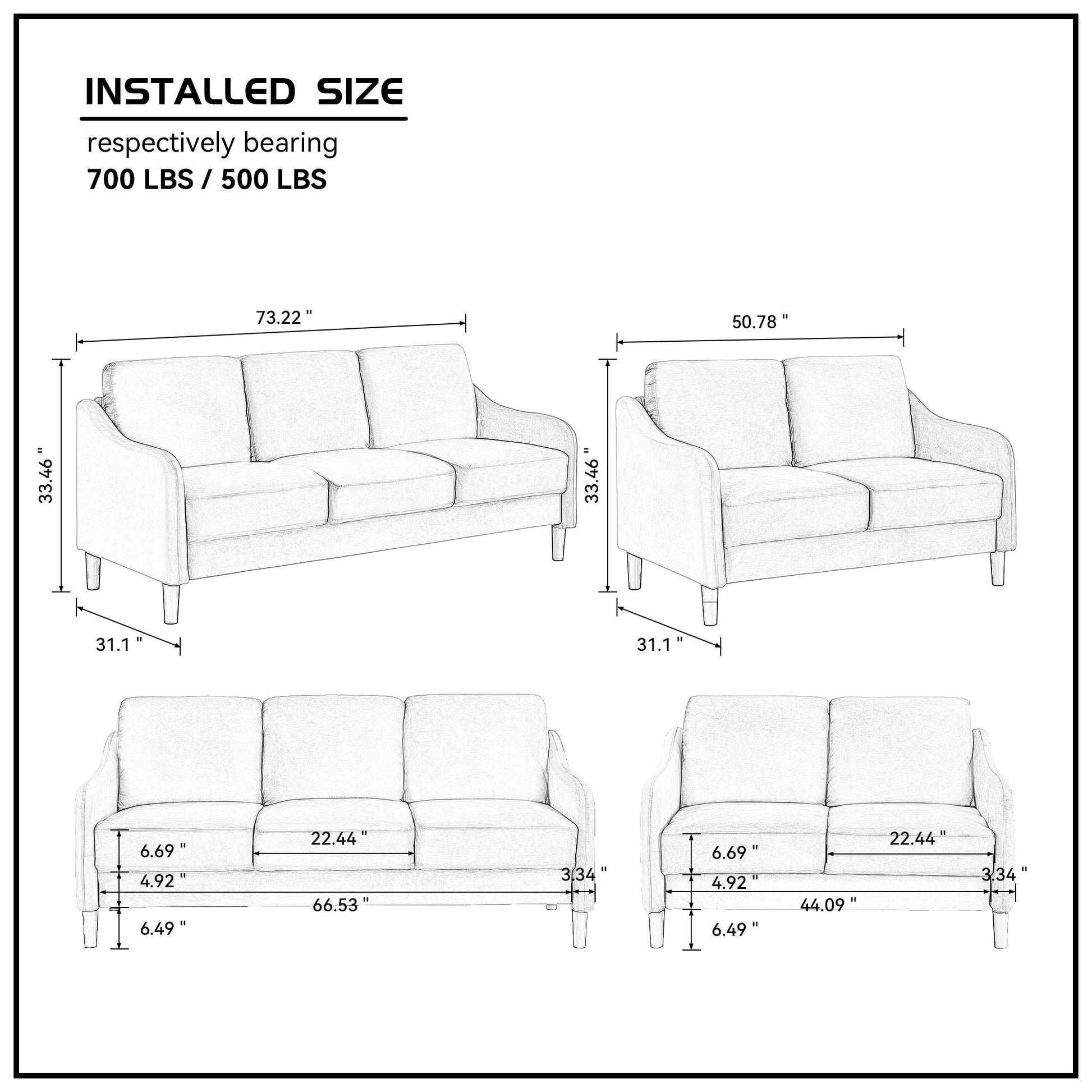 51.5" Loveseat Sofa Small Couch For Small Space For Living Room,Bedroom, Beige Beige Velvet