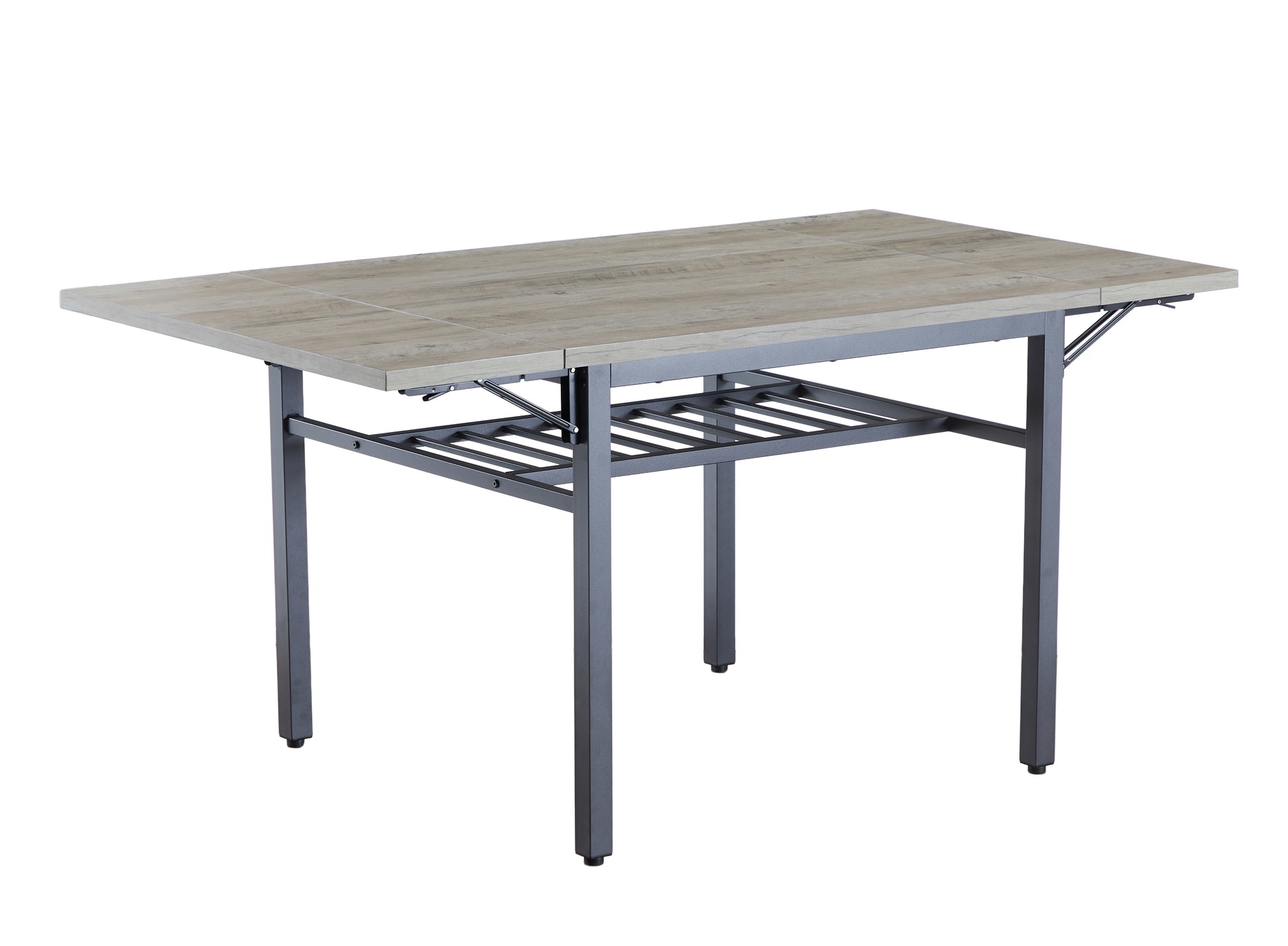 Folding Dining Table, 1.2 Inches Thick Table Top, For Dining Room, Living Room, Grey, 63.2'' L X 35.5'' W X 30.5'' H. Grey Particle Board