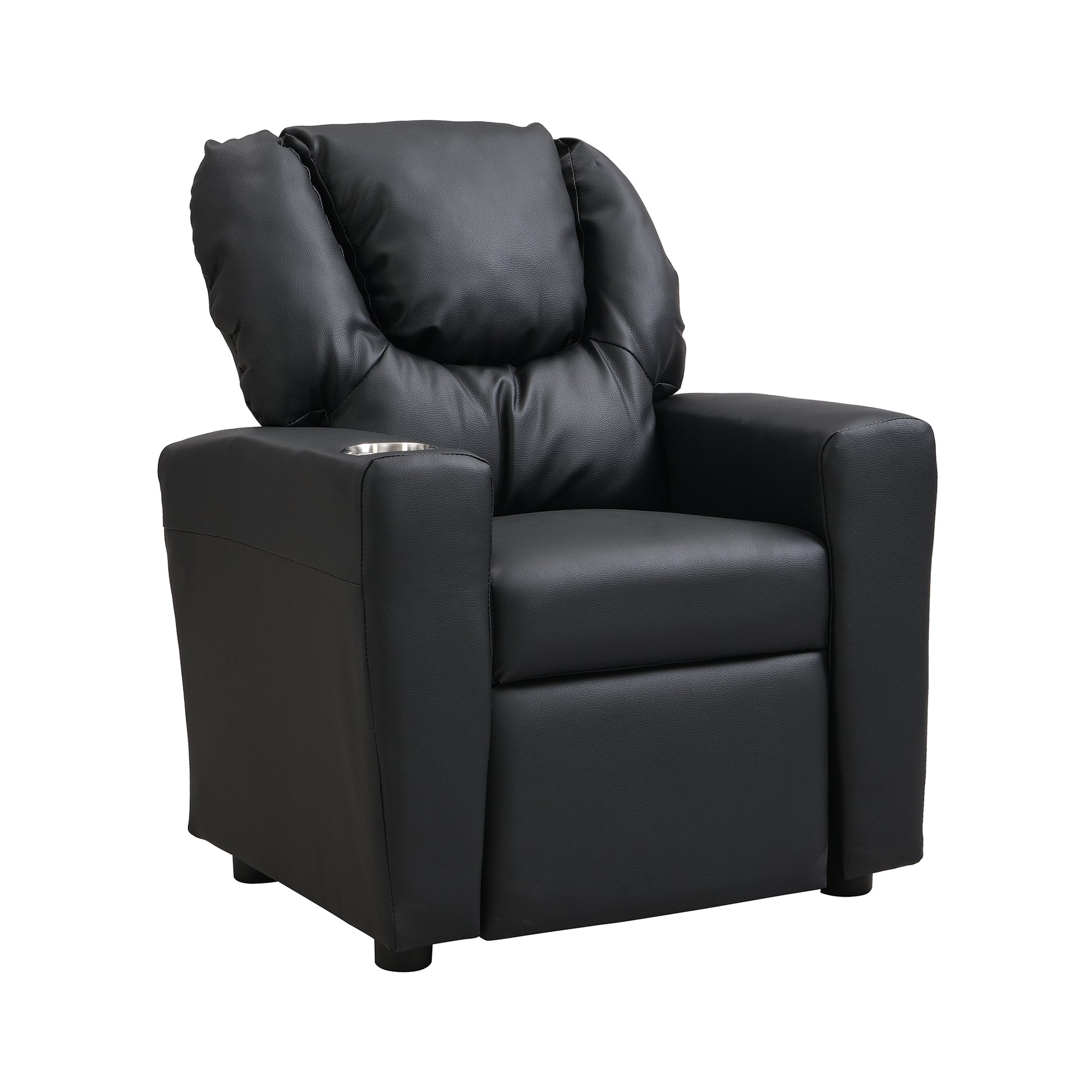 Kids Recliner Chair Black Pvc Black Pvc