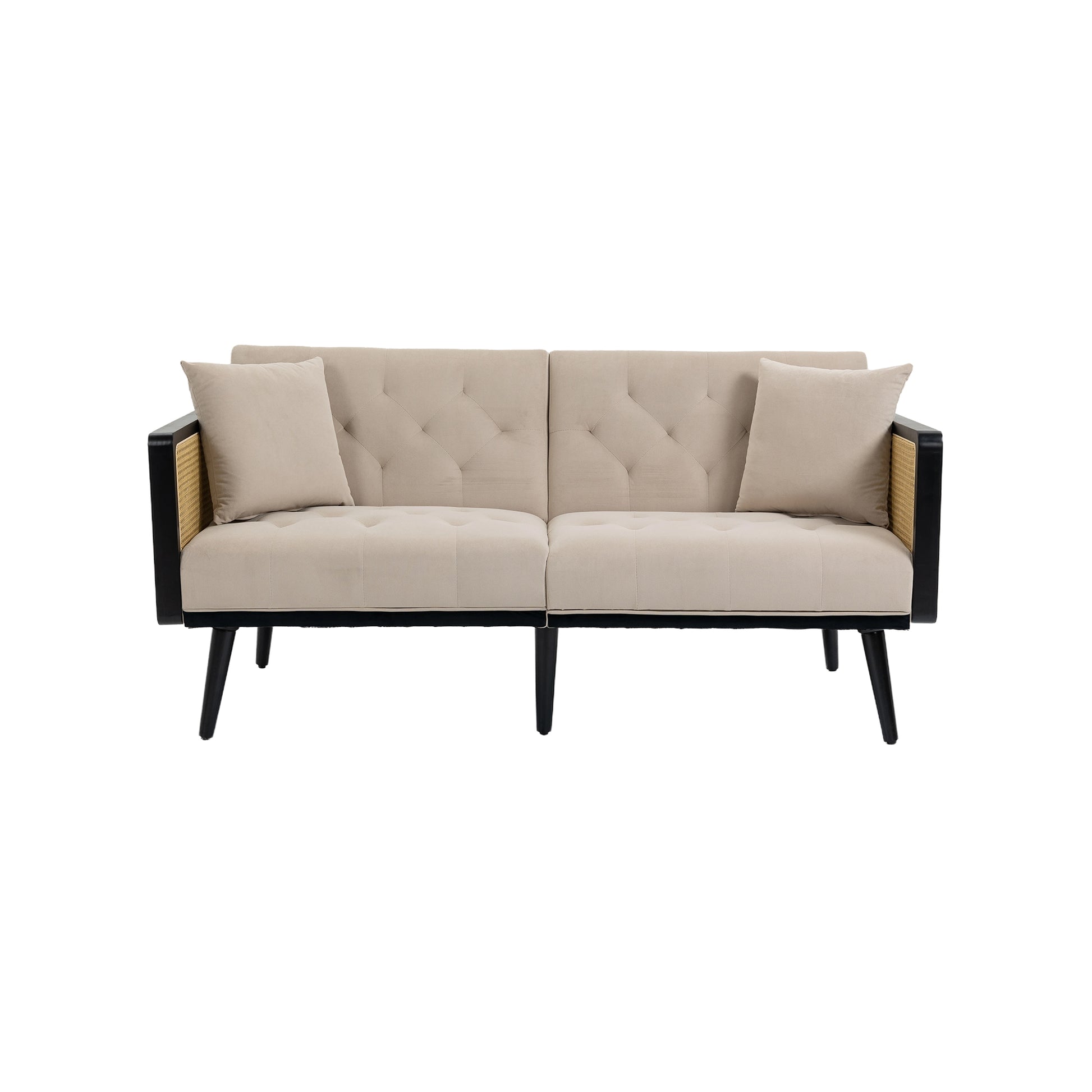 Coolmore Velvet Sofaaccent Sofa .Seat Sofa With Metal Feet Beige Primary Living Space Modern Foam Velvet