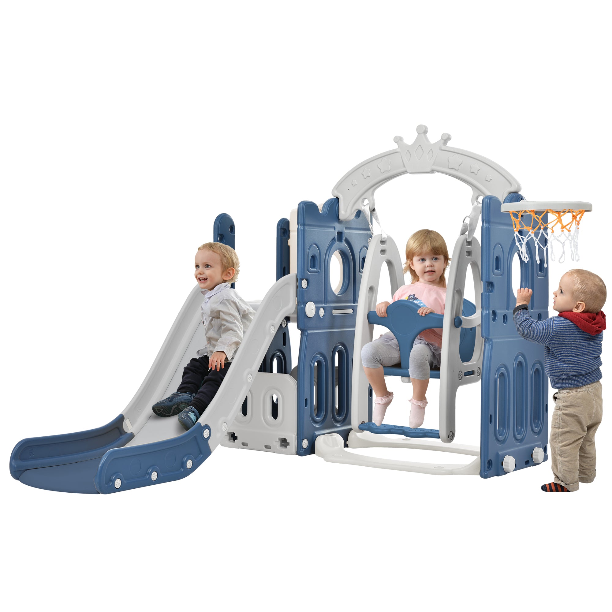 Toddler Slide and Swing Set 5 in 1, Kids Playground