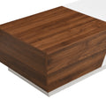 Modern Extendable Sliding Top Coffee Table With Storage In White&Walnut White Walnut Mdf