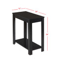 Contemporary Chairside Table With Open Bottom Shelf 1Pc Side Table Black Finish Flat Table Top Solid Wood Wooden Black Solid Wood