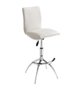 Modern Barstool Texture Chrome Adjustable Height In Soft White Color Cushion Solid Kitchen Solid Back Iron White Straight Grain Polished Foam Wipe Clean Square Contemporary,Modern Bar Stools Foam Chrome