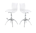 Modern Barstool Chrome Adjustable Height In White Color Cushion Solid Kitchen Solid Back Iron White Pu Polished Foam Wipe Clean Square Contemporary,Modern Bar Stools Foam Chrome