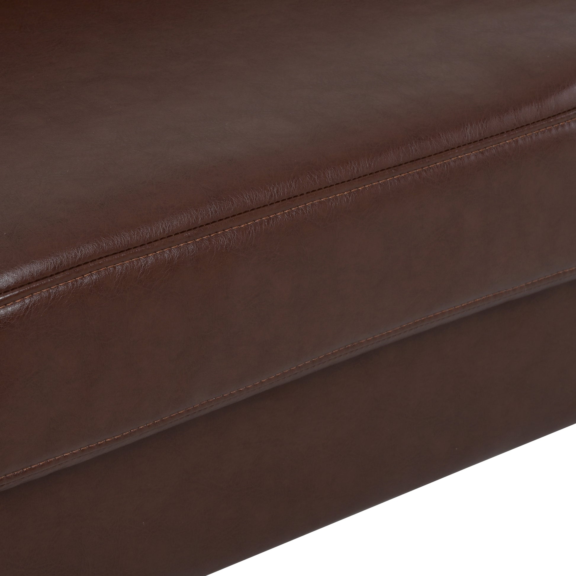 Small Sofa Couch 76.97 In . Brown 3 Seat Comfy Couches For Living Room, Mid Century Modern Couch With Iron Wood Structuresoft Cushion Sofa For Home Office Apartment Brown Foam Pu