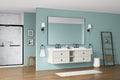 72*23*21in Wall Hung Doulble Sink Bath Vanity Cabinet khaki-abs+steel(q235)+wood+pvc