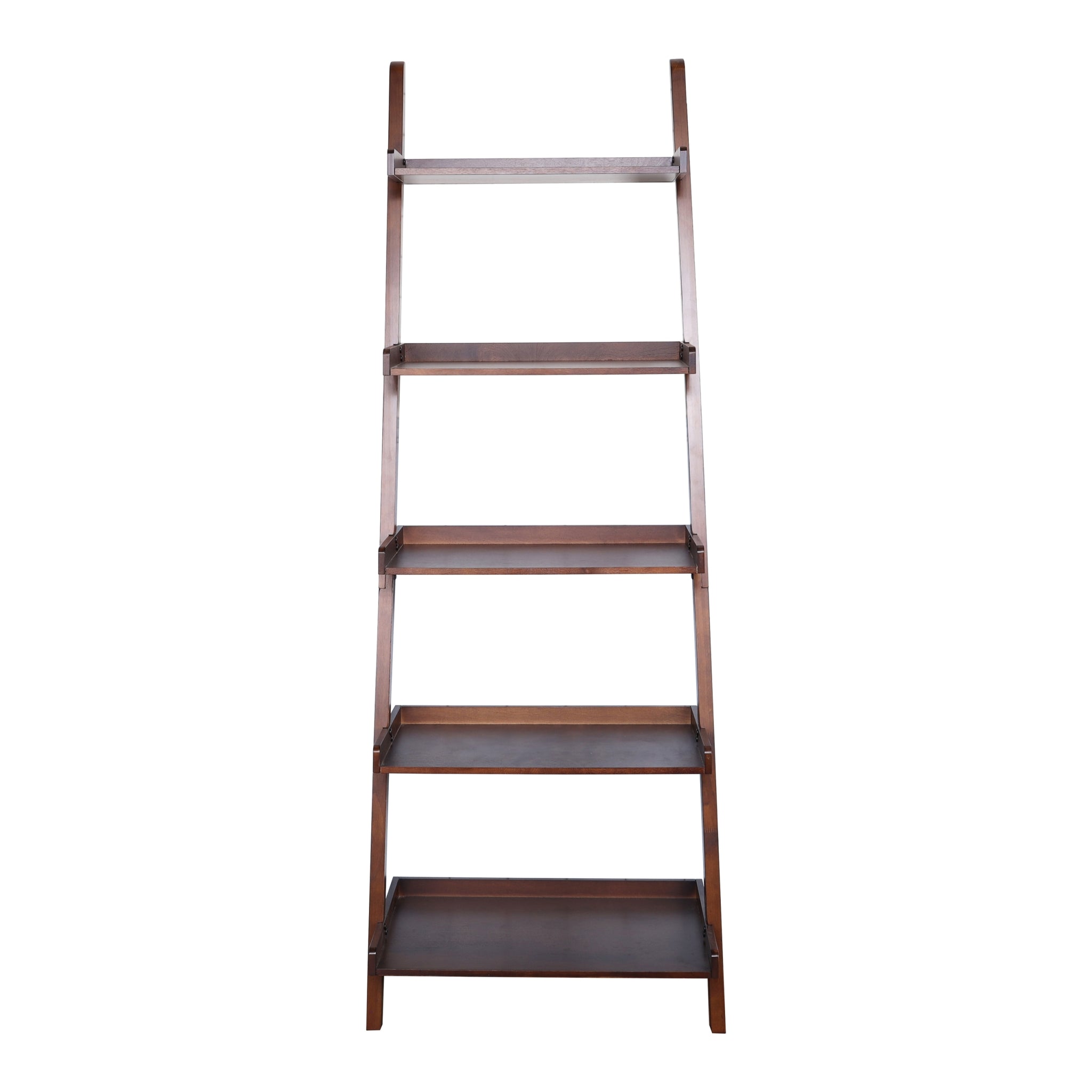 5 Tier Ladder Shelf brown-wood