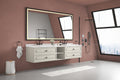 96*23*21in Wall Hung Doulble Sink Bath Vanity Cabinet khaki-abs+steel(q235)+wood+pvc