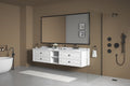 96*23*21in Wall Hung Doulble Sink Bath Vanity Cabinet white-abs+steel(q235)+wood+pvc