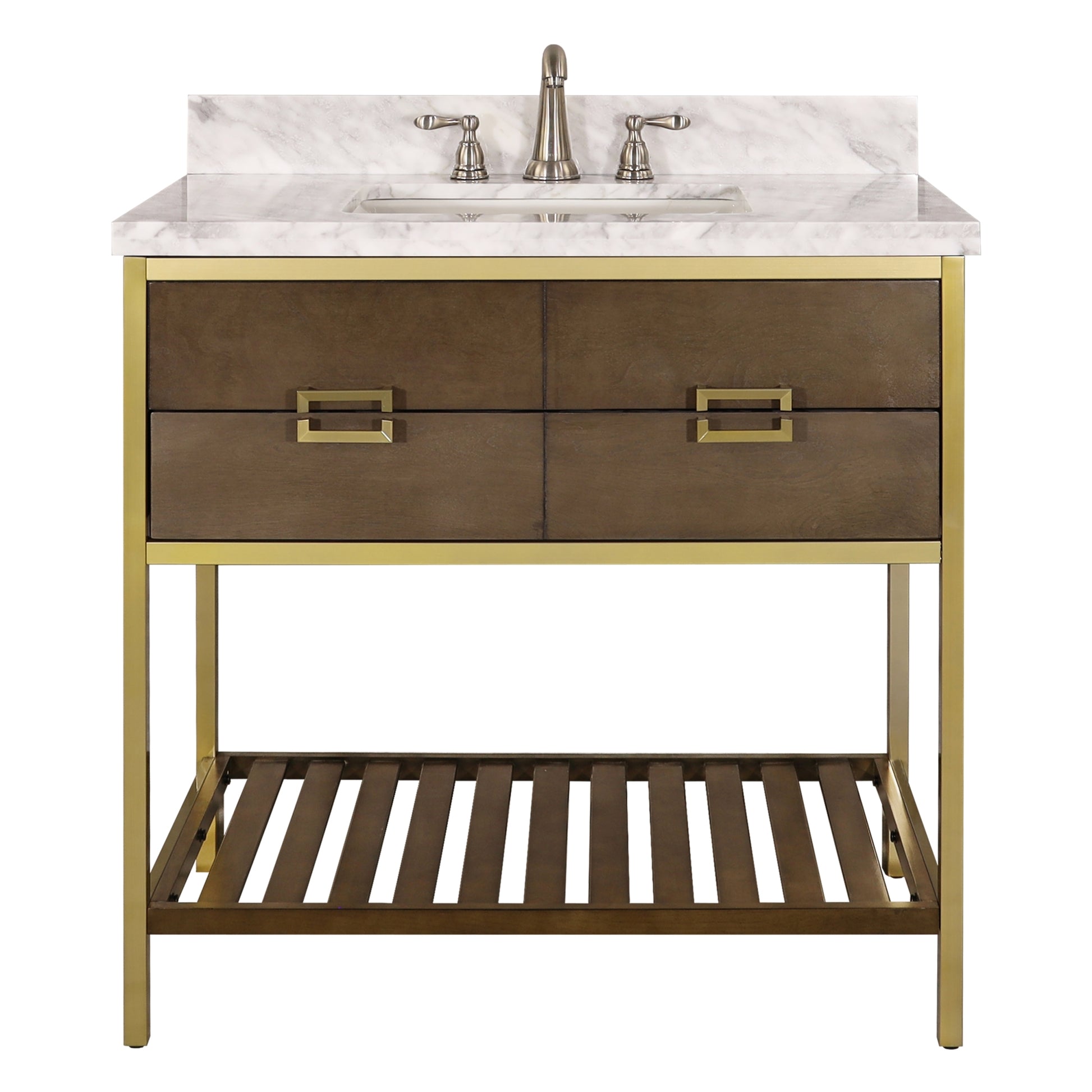 36in Vanity with Carrara Marble Vanity Top