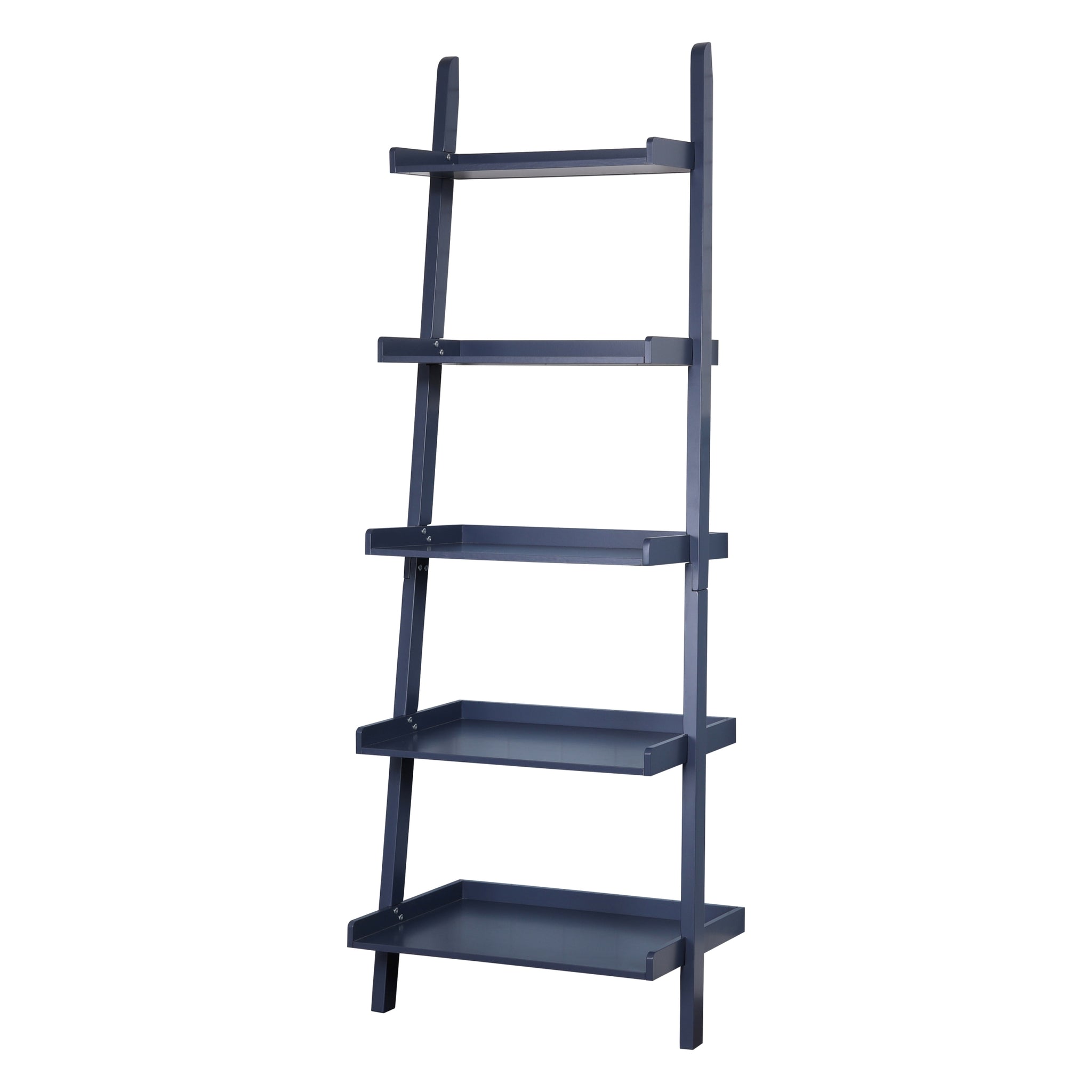 5 Tier Ladder Shelf navy blue-wood