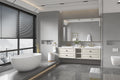 96*23*21in Wall Hung Doulble Sink Bath Vanity Cabinet khaki-abs+steel(q235)+wood+pvc