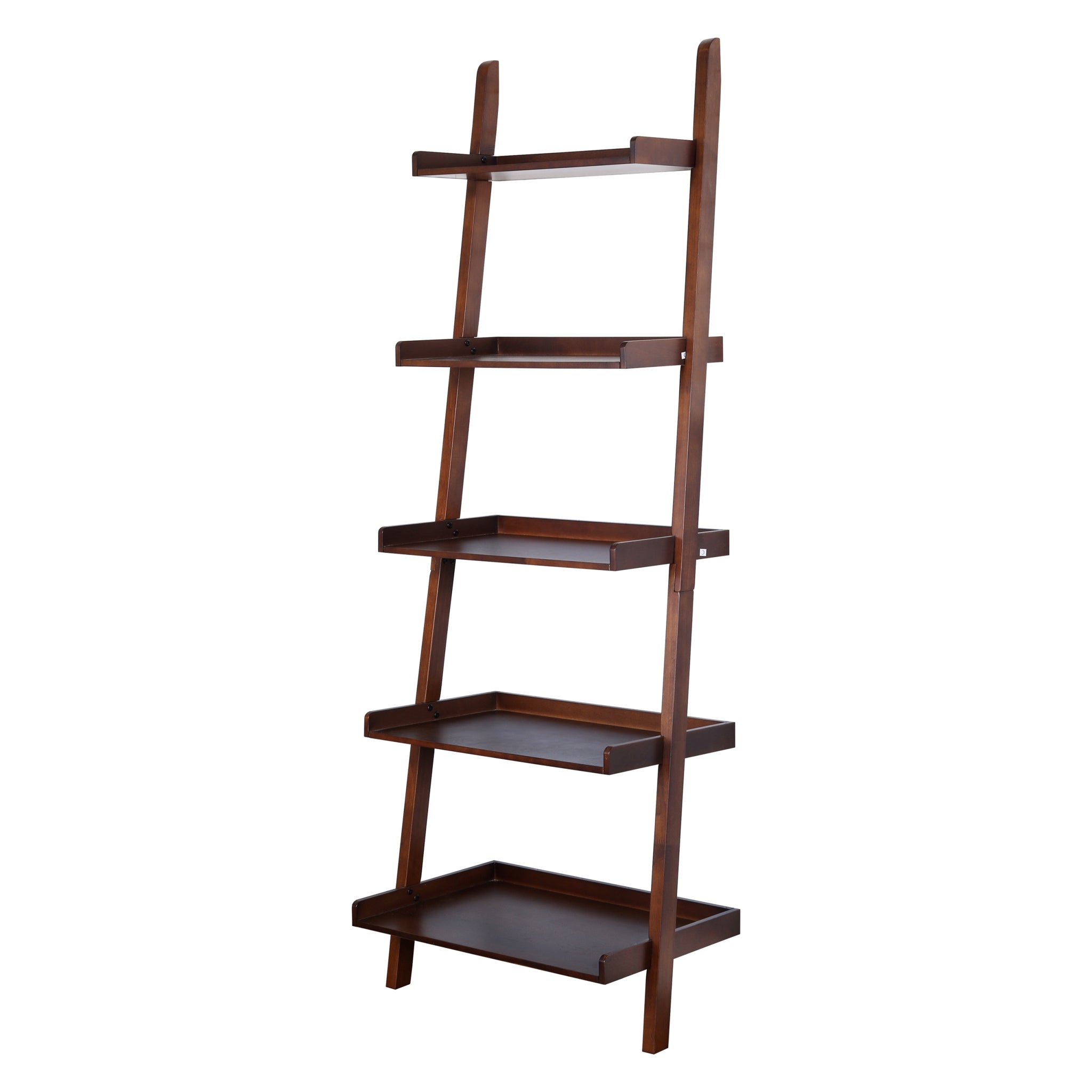 5 Tier Ladder Shelf brown-wood