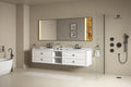 96 In. W X 23 In. D X21 In. H Double Bath Vanity In With White Carrara Top With White Sink White Abs Steel Q235 Wood Pvc