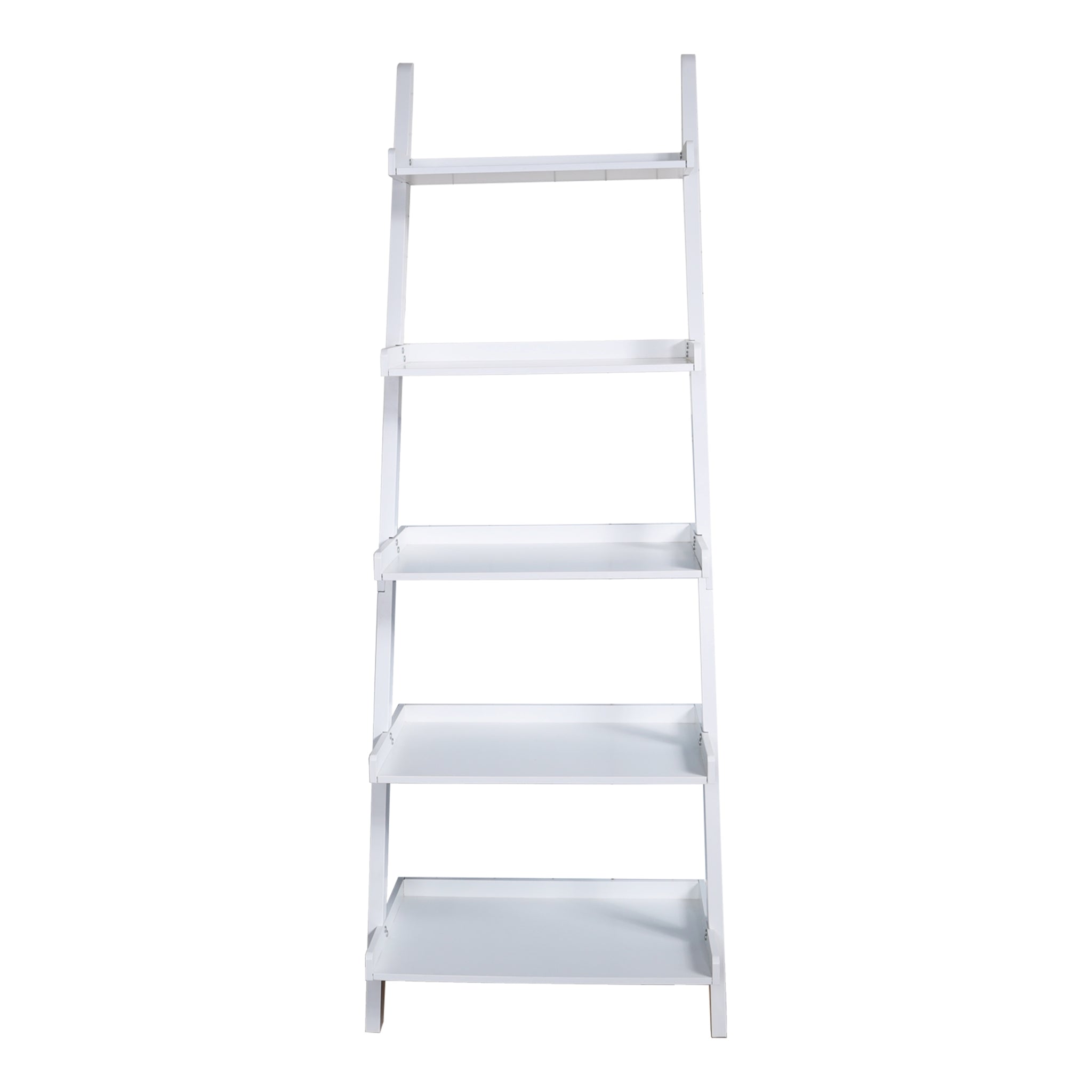 5 Tier Ladder Shelf white-wood
