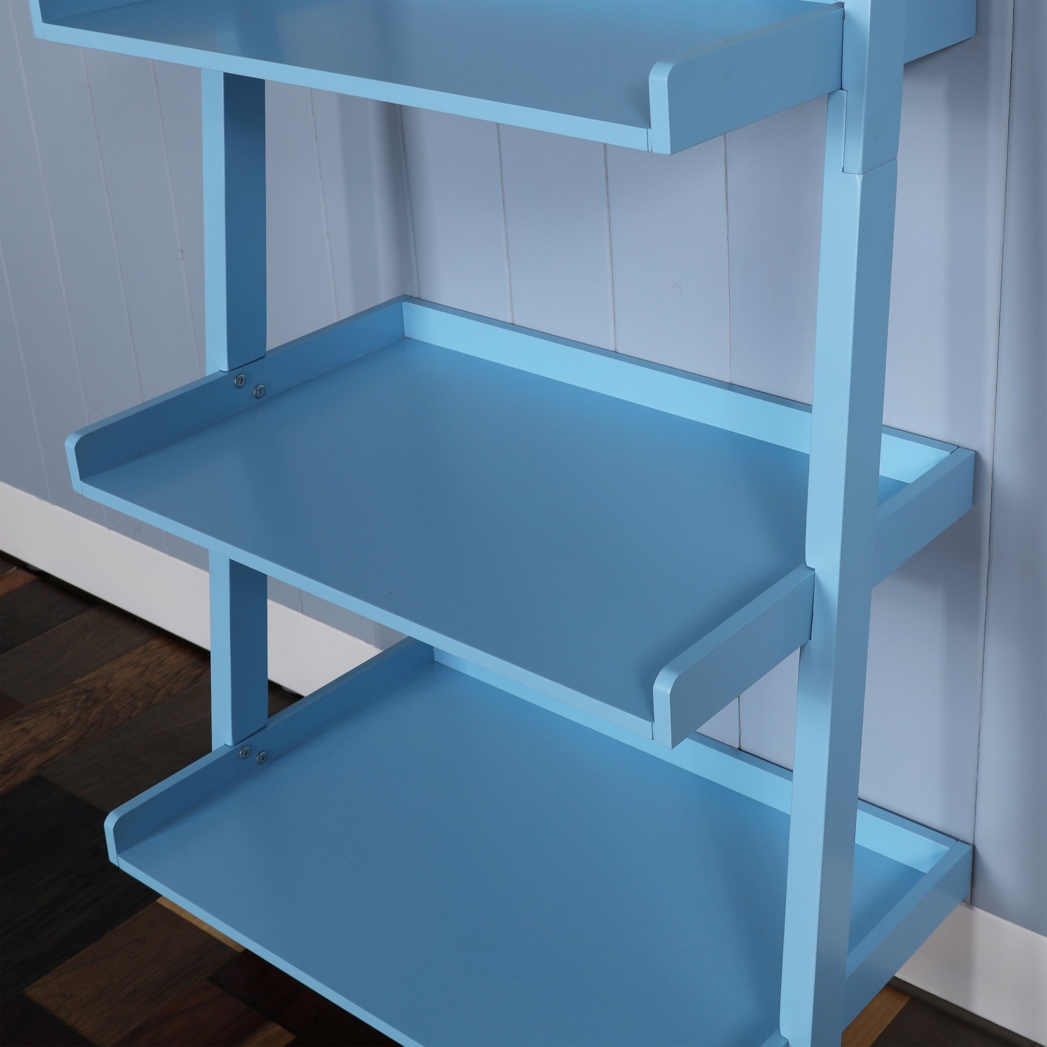 5 Tier Ladder Shelf blue-wood