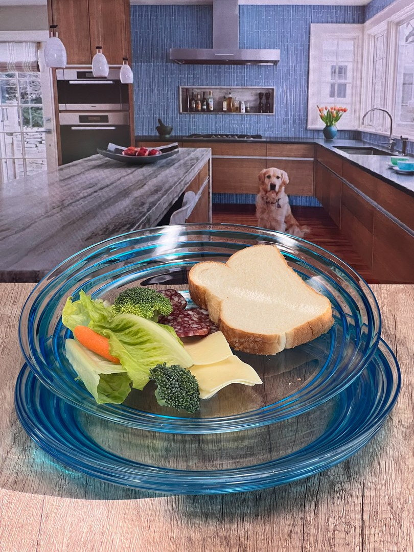 Designer Swirl 12" Acrylic Dinner Plates Set Of 4, Blue Plastic Plates Reusable, Unbreakable Kitchen Plates For All Occasions Bpa Free Dishwasher Safe Blue Acrylic