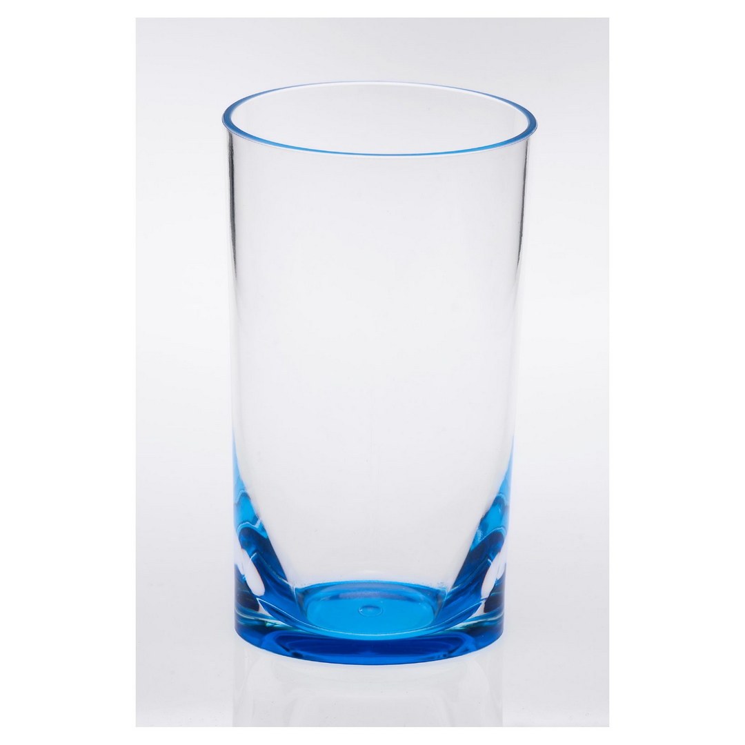 Oval Halo Acrylic Glasses Drinking Set of 4 Hi Ball blue-acrylic