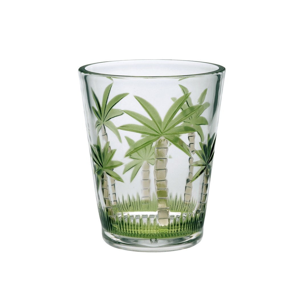 Palm Tree Design Acrylic Glasses Drinking Set of 4 DOF clear-acrylic