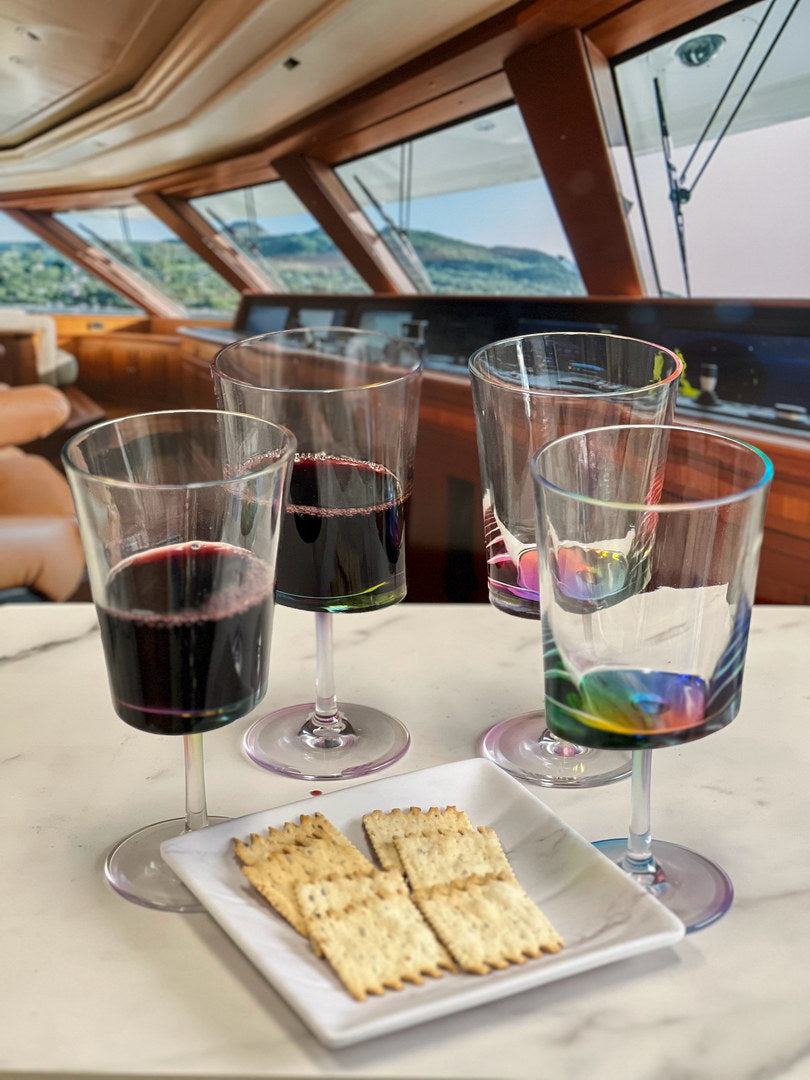 Oval Halo Plastic Wine Glasses Set Of 4 12Oz , Bpa Free Acrylic Wine Glass Set, Unbreakable Red Wine Glasses, White Wine Glasses Clear Acrylic