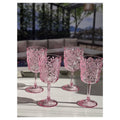 Paisley Plastic Wine Glasses Set Of 4 13Oz , Bpa Free Acrylic Wine Glass Set, Unbreakable Red Wine Glasses, White Wine Glasses Pink Acrylic