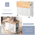 Kitchen Island with Power Outlet,Kitchen Storage white-mdf