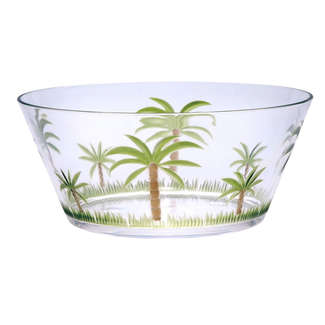Palm Tree Acrylic Serving Bowls, Unbreakable Large clear-acrylic
