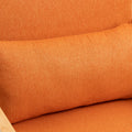 Coolmore 360 Degree Swivel Barrel Club Chair With One Pillow,Modern Comfortable Upholstered Accent Chair,Linen Accent Chair For Living Room,Bedroom Orange Linen Orange Primary Living Space Modern Foam Linen