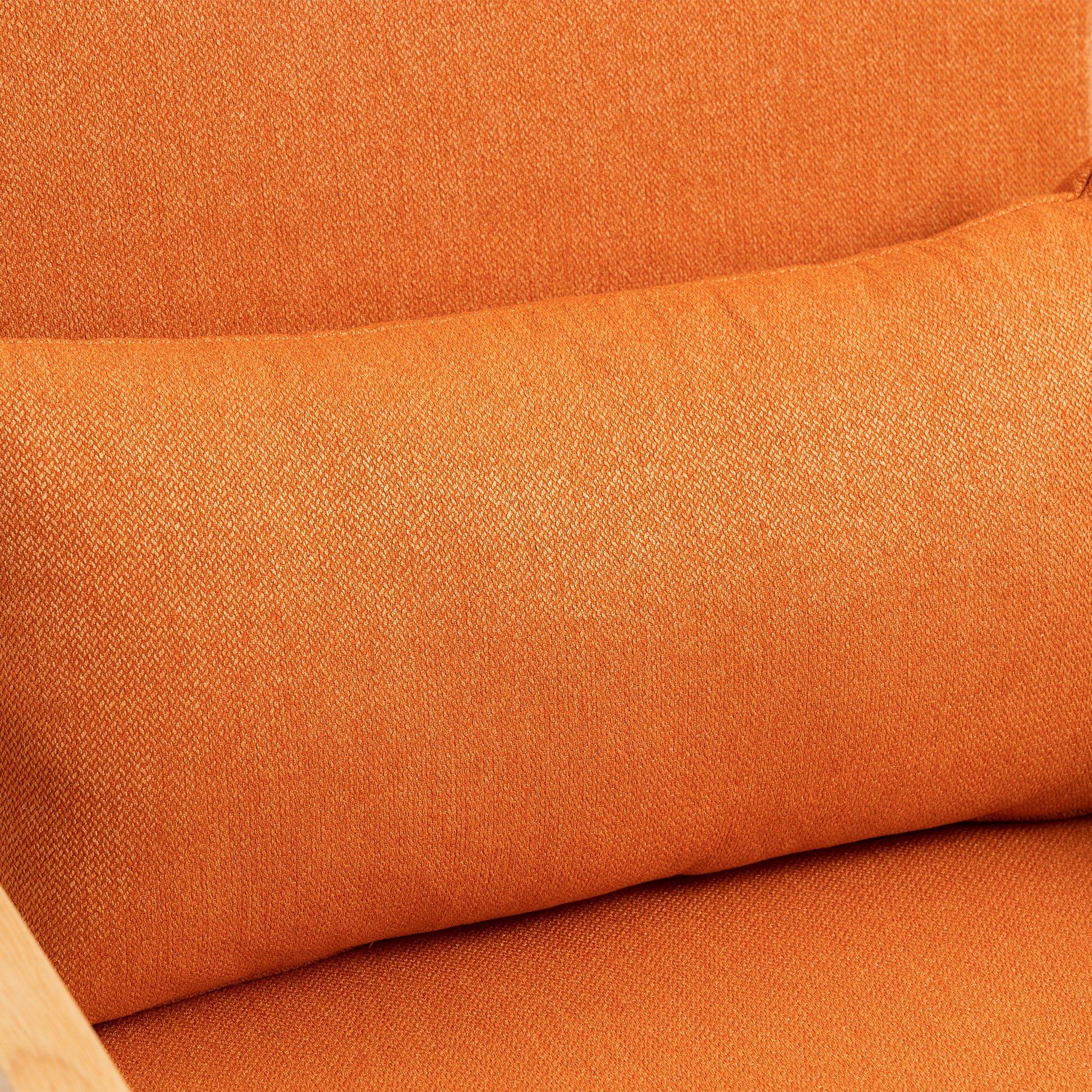 Coolmore 360 Degree Swivel Barrel Club Chair With One Pillow,Modern Comfortable Upholstered Accent Chair,Linen Accent Chair For Living Room,Bedroom Orange Linen Orange Primary Living Space Modern Foam Linen