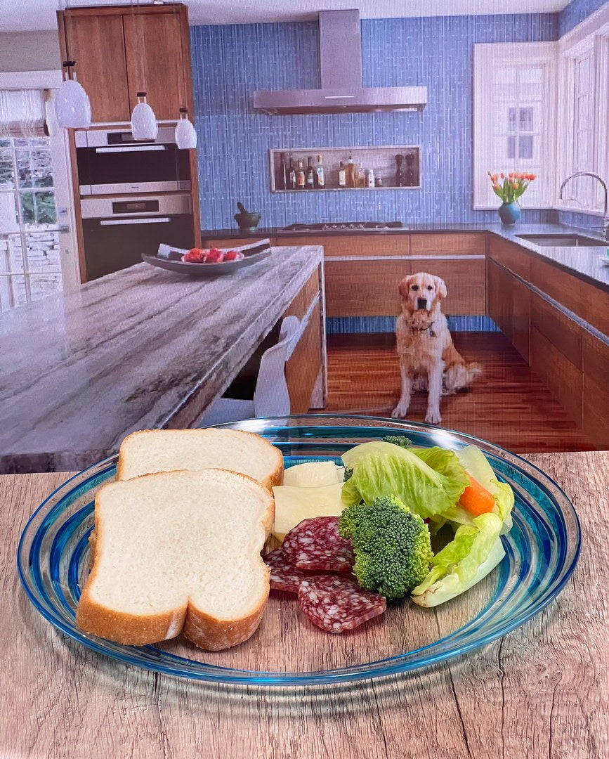 Designer Swirl 12" Acrylic Dinner Plates Set Of 4, Blue Plastic Plates Reusable, Unbreakable Kitchen Plates For All Occasions Bpa Free Dishwasher Safe Blue Acrylic