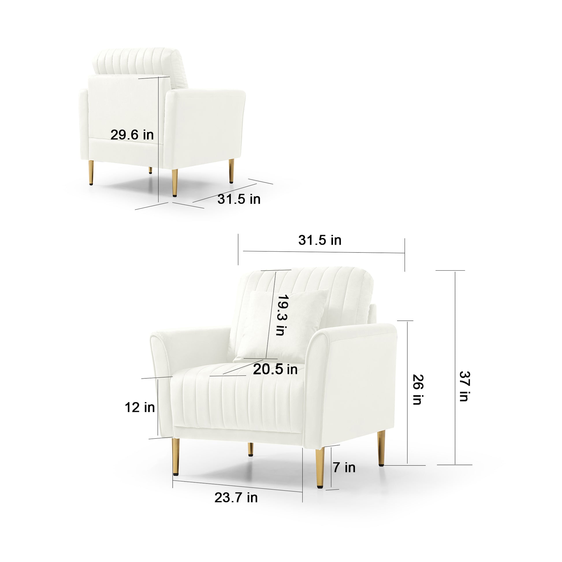 Mid Century Modern Velvet Fabric Accent Chair Armchair For Living Room Bedroom Channel Tufted Upholstered Comfortable Cream Color Reading Armchair Beige Foam Velvet