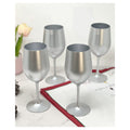 Metallic Silver Color Plastic Wine Glasses Set Of 4 12Oz , Bpa Free Acrylic Wine Glass Set, Unbreakable Red Wine Glasses, White Wine Glasses Silver Acrylic