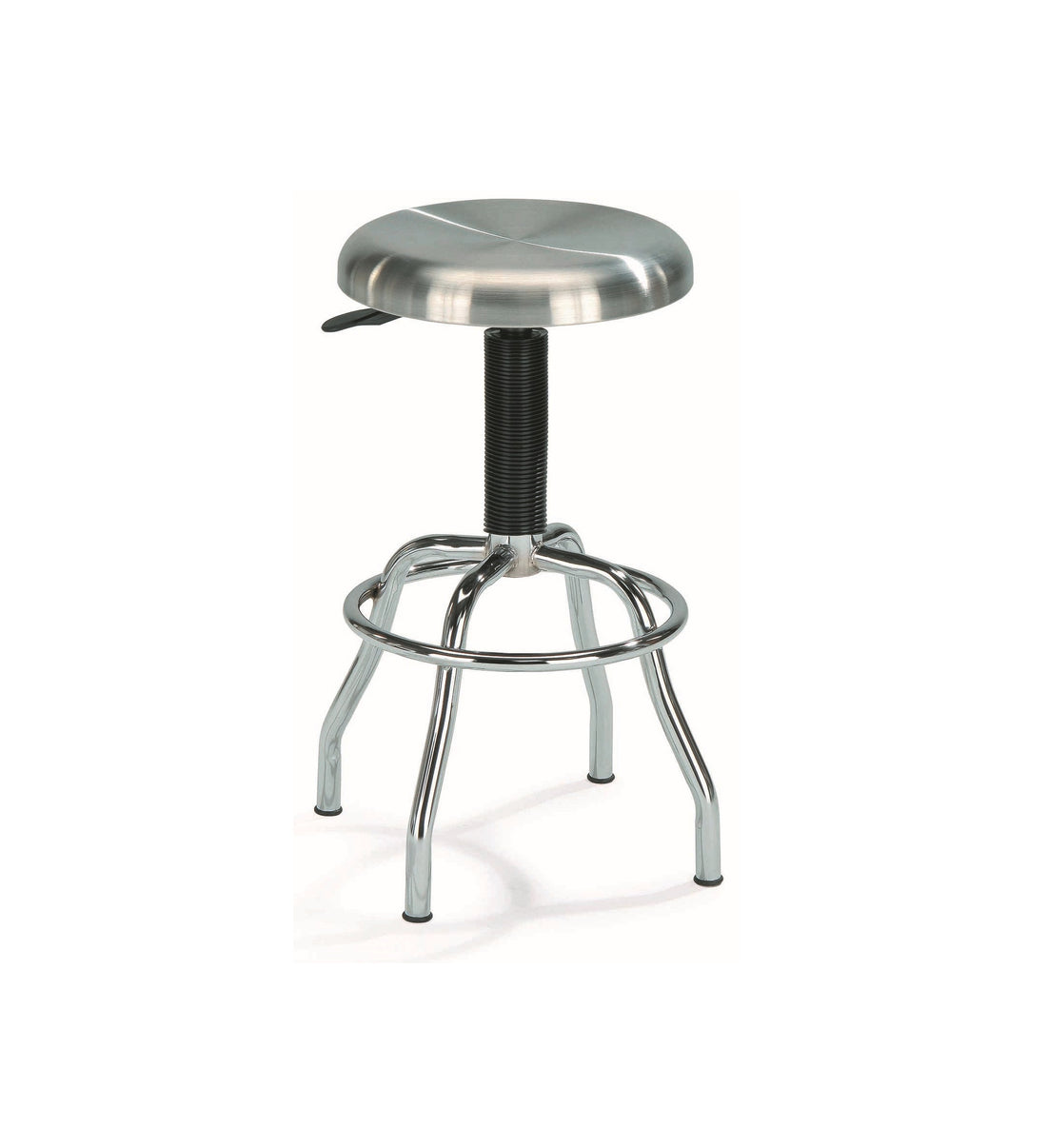 Stainless Steel Adjustable Work Stool Set Of 1 Stainless Steel Solid Silver Kitchen Brushed Wipe Clean Round Contemporary,Modern,Transitional Bar Stools Stainless Steel Metal