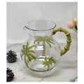 3 Quarts Water Pitcher With Lid, Palm Tree Design Unbreakable Plastic Pitcher, Drink Pitcher, Juice Pitcher With Spout Bpa Free Clear Acrylic