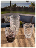 Diamond Cut Acrylic Glasses Drinking Set Of 4 12Oz , Plastic Drinking Glasses, Bpa Free Cocktail Glasses, Drinkware Set, Drinking Water Glasses Clear Acrylic