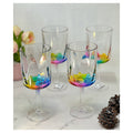 Rainbow Diamond Plastic Wine Glasses Set Of 4 16Oz , Bpa Free Acrylic Wine Glass Set, Unbreakable Red Wine Glasses, White Wine Glasses Clear Acrylic
