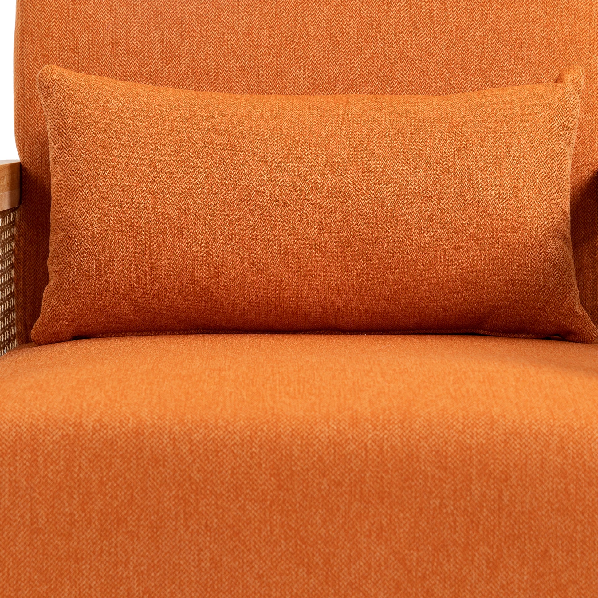 Coolmore 360 Degree Swivel Barrel Club Chair With One Pillow,Modern Comfortable Upholstered Accent Chair,Linen Accent Chair For Living Room,Bedroom Orange Linen Orange Primary Living Space Modern Foam Linen