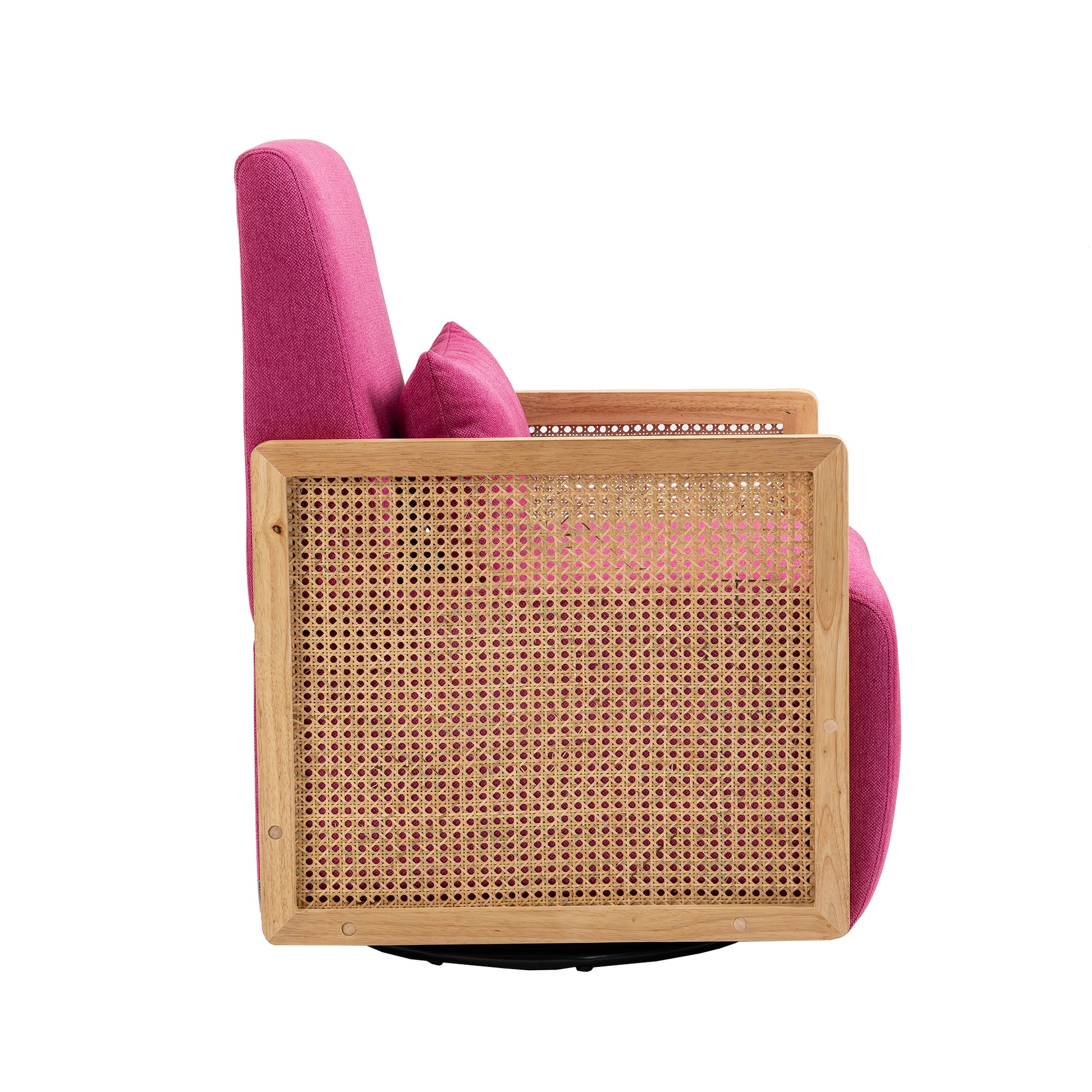 Coolmore 360 Degree Swivel Barrel Club Chair With One Pillow,Modern Comfortable Upholstered Accent Chair,Linen Accent Chair For Living Room,Bedroom Red Rose Linen Rose Red Primary Living Space Modern Foam Linen