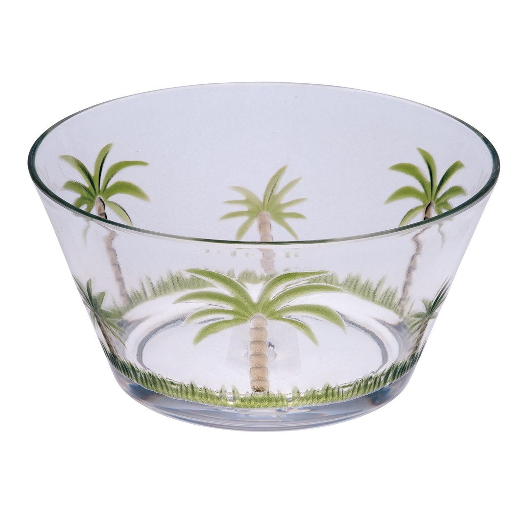 Palm Tree Acrylic Serving Bowls, Unbreakable Small clear-acrylic